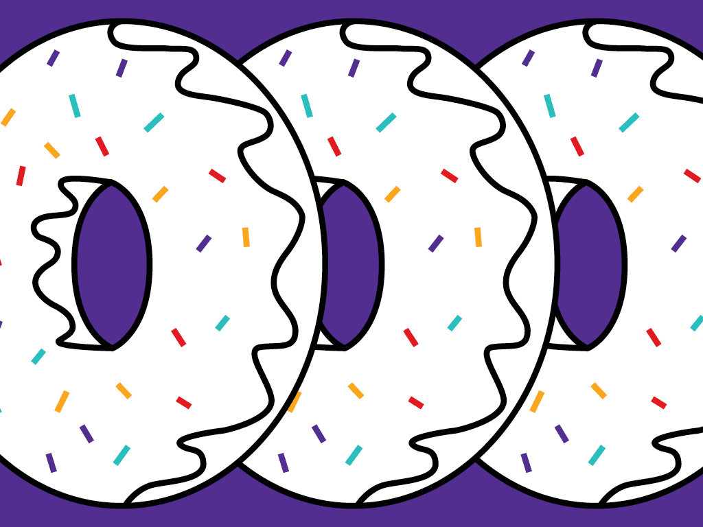 Donuts paars