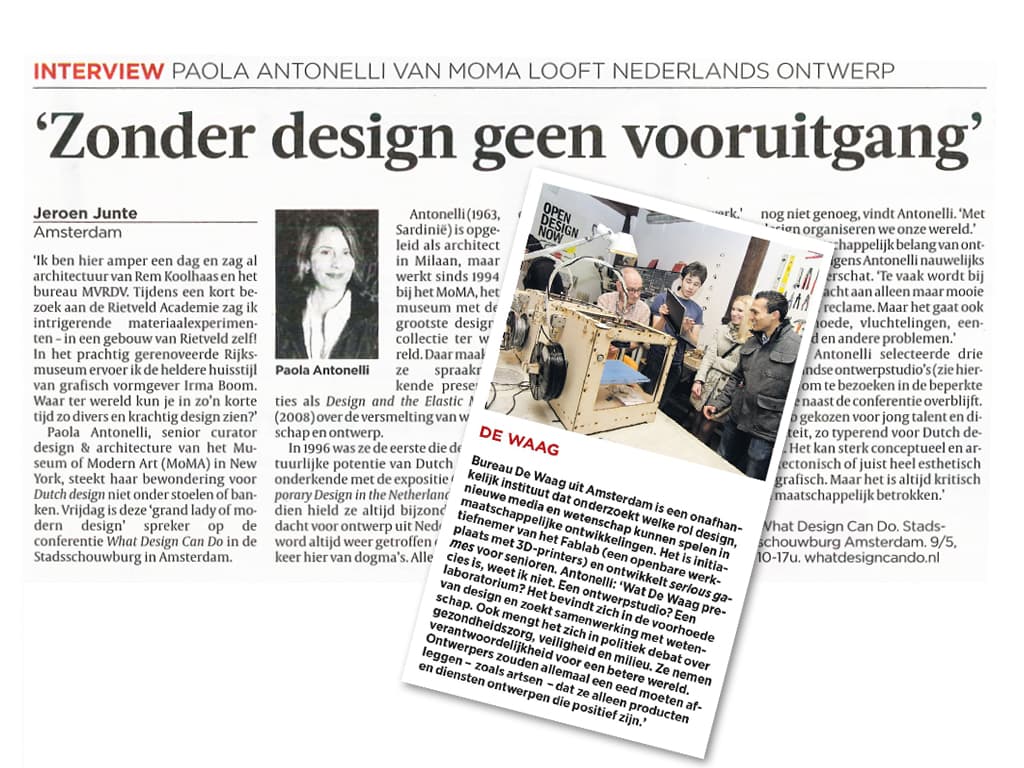 Antonelli bezoekt Waag Volkskrant